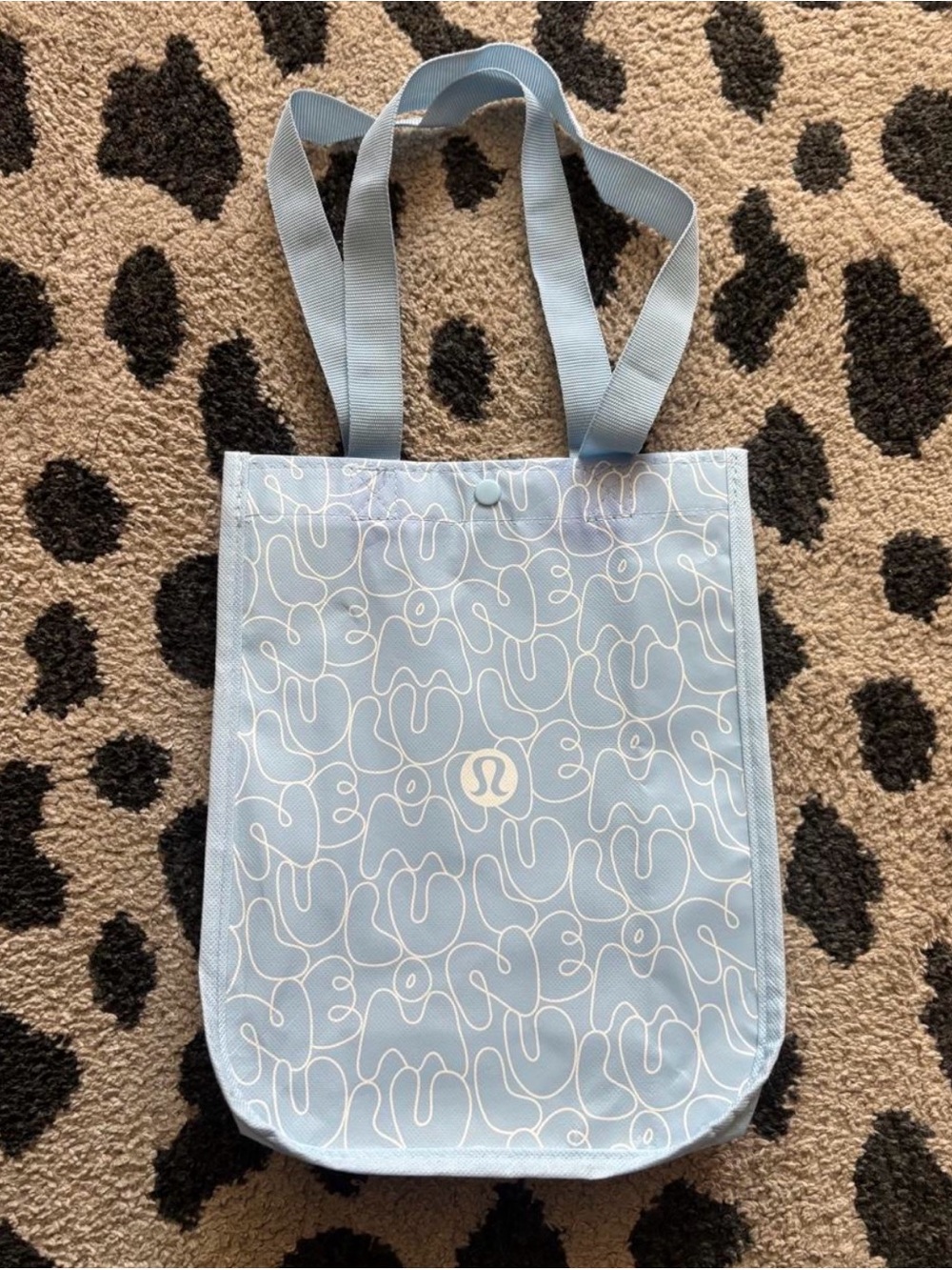 lululemon athletica Light Blue & White Patterned Tote
